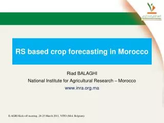 RS based crop forecasting in Morocco