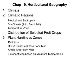 Chap 19. Horticultural Geography