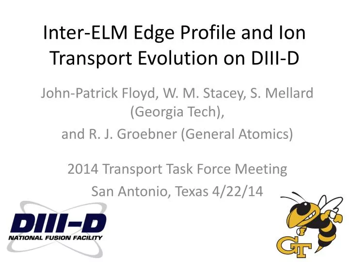 inter elm edge profile and ion transport evolution on diii d