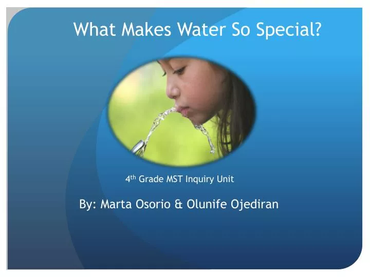 what makes water so special