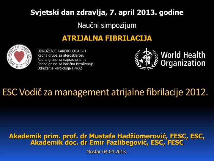 esc vodi za management atrijalne fibrilacije 2012
