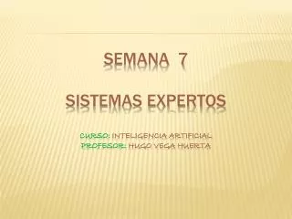 semana 7 sistemas expertos curso inteligencia artificial profesor hugo vega huerta