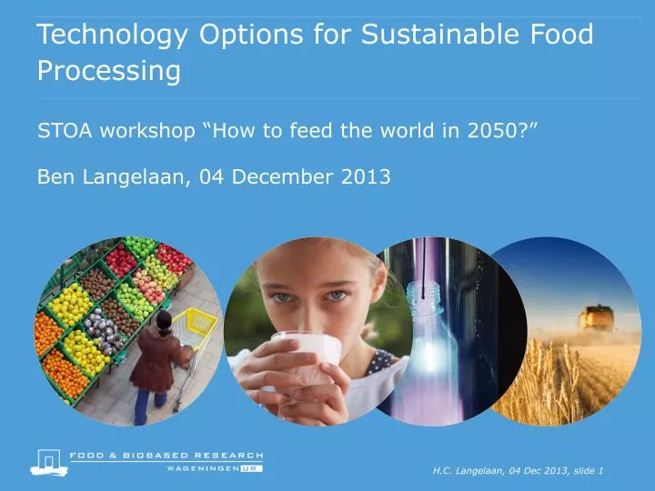 technology options for sustainable food processing