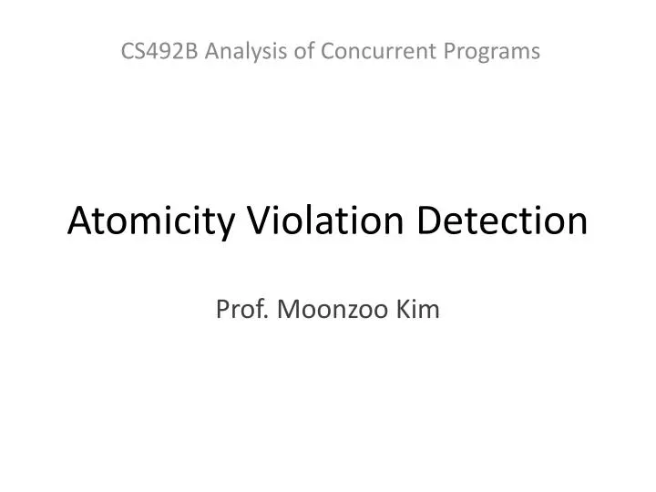 atomicity violation detection