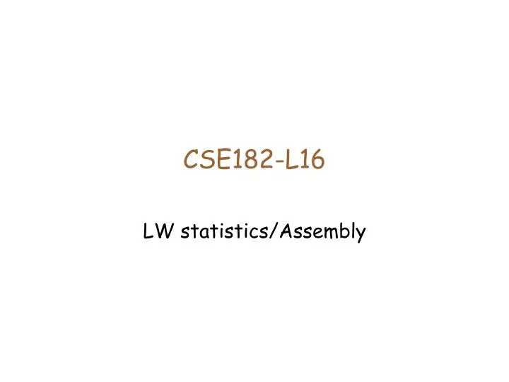 cse182 l16