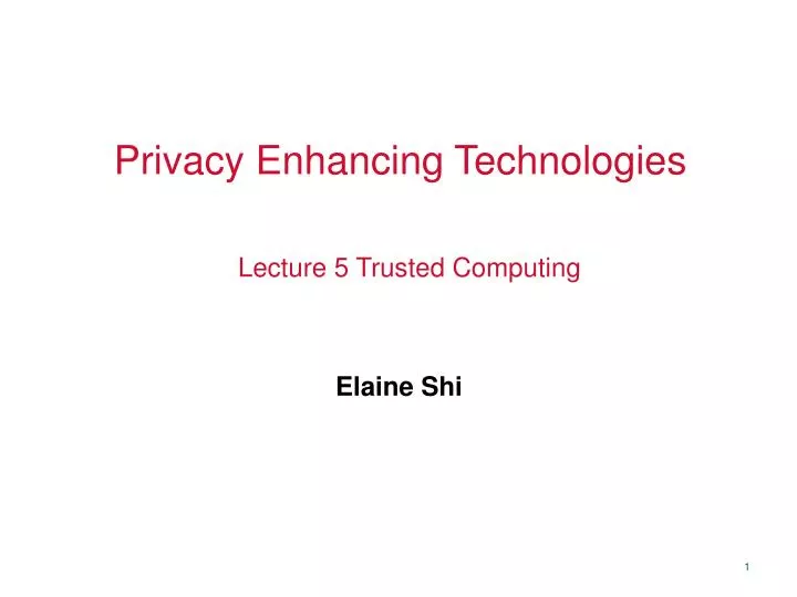 privacy enhancing technologies