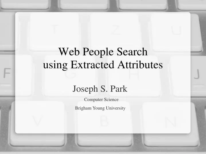 web people search using extracted attributes