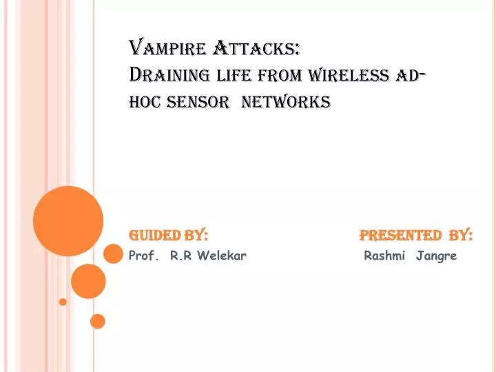 vampire attacks draining life from wireless ad hoc sensor networks