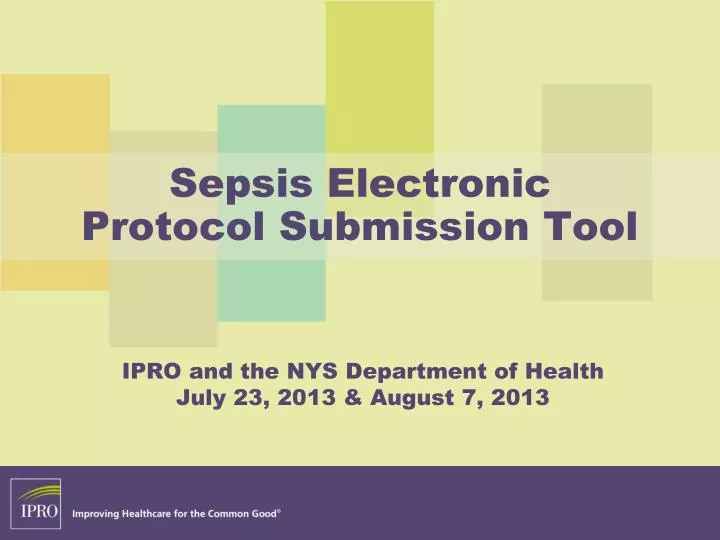 sepsis electronic protocol submission tool