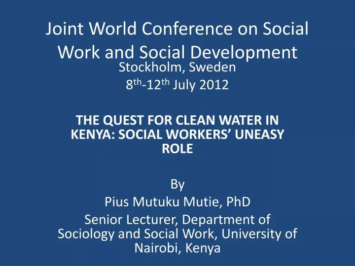 joint world conference on social work and social development
