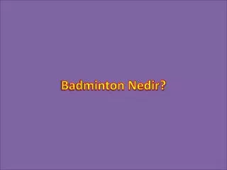 badminton nedir