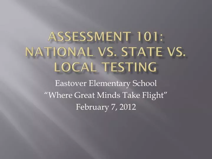 assessment 101 national vs state vs local testing