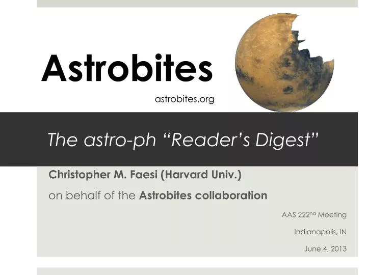 the astro ph reader s digest