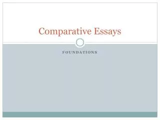 Comparative Essays