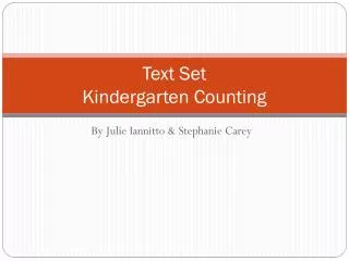 Text Set Kindergarten Counting