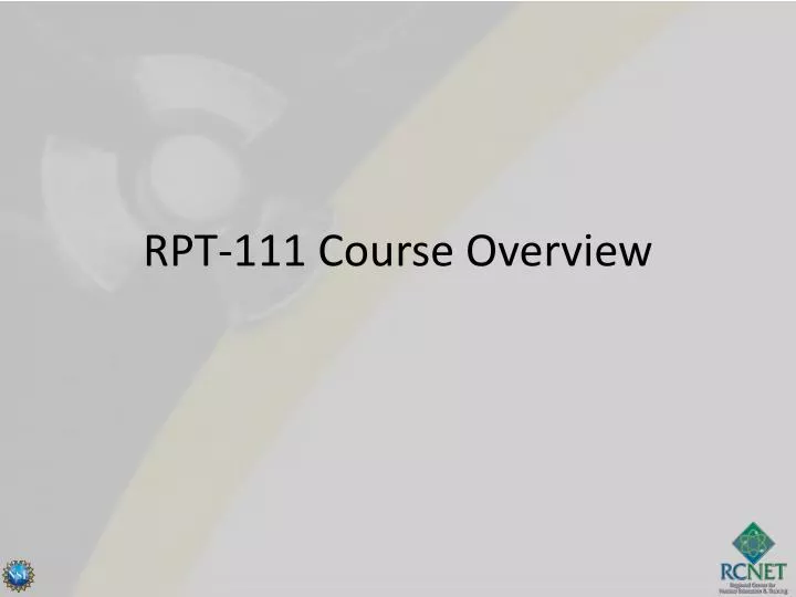 rpt 111 course overview