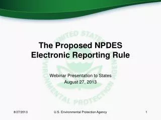 The Proposed NPDES Electronic Reporting Rule