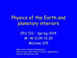 Physics of the Earth and planetary interiors