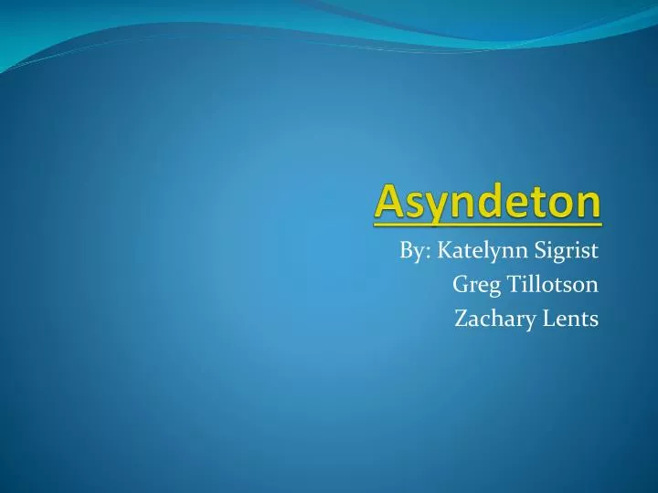 asyndeton