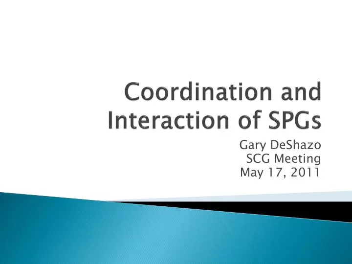 coordination and interaction of spgs