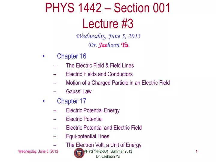 phys 1442 section 001 lecture 3