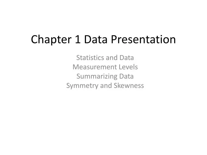 chapter 1 data presentation