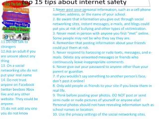 top 15 tips about internet safety