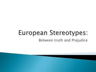 European Stereotypes :