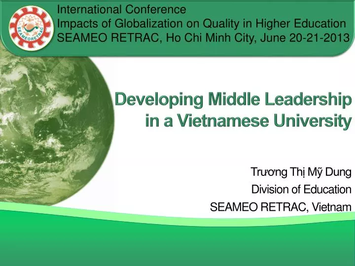 developing middle leadership in a vietnamese university
