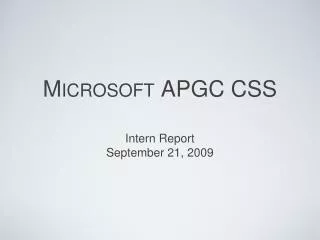 Microsoft APGC CSS