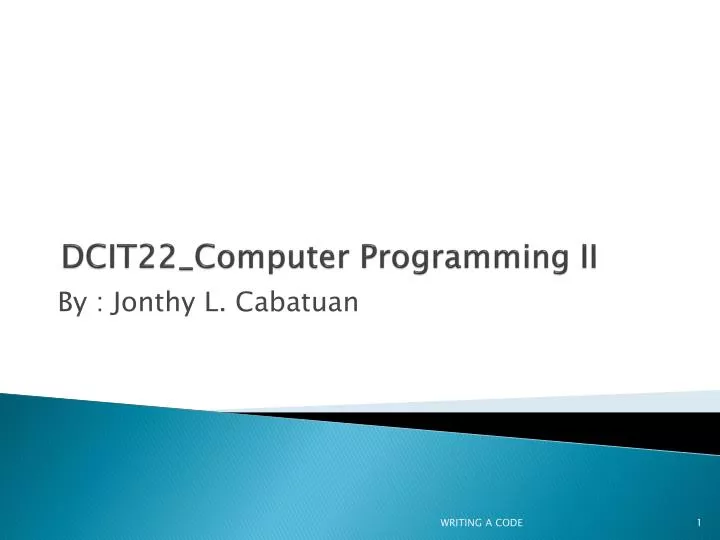 dcit22 computer programming ii