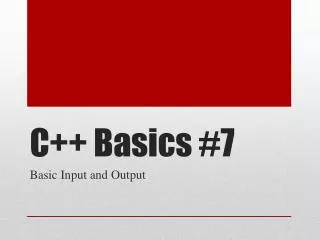 c basics 7