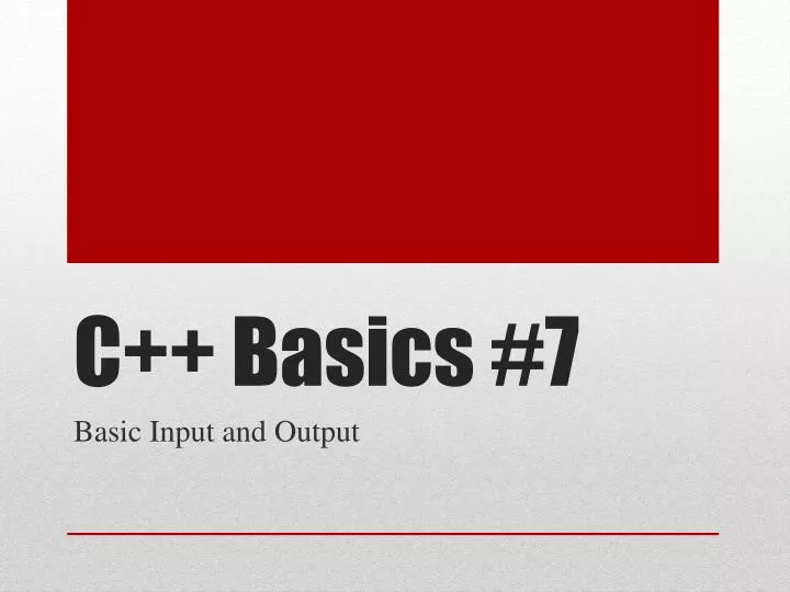 c basics 7