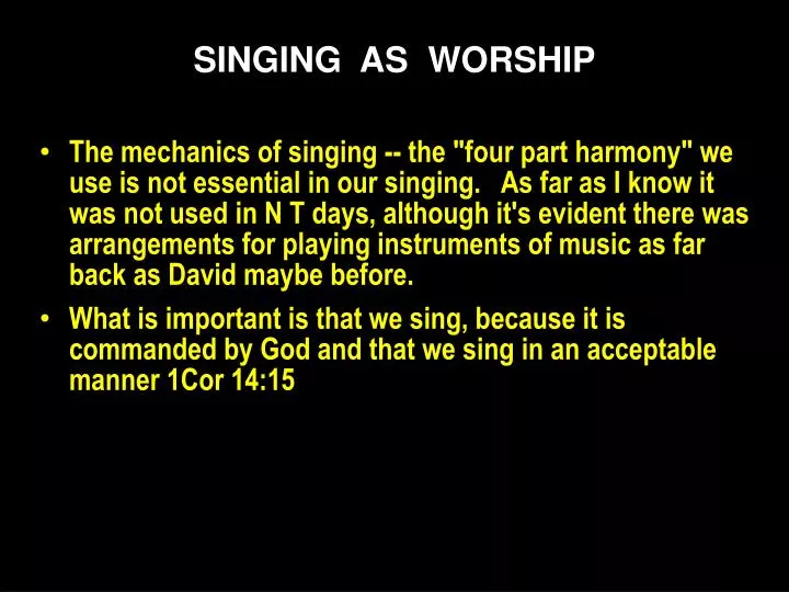 singing as worship