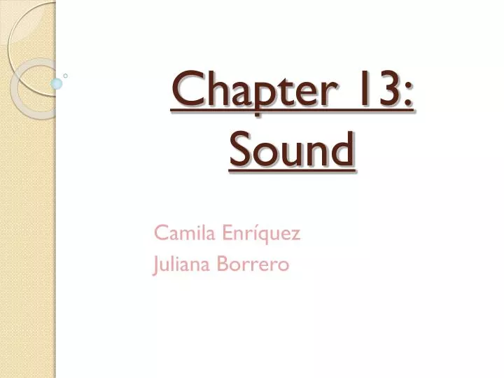 chapter 13 sound