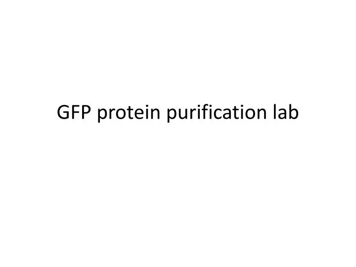 gfp protein purification lab