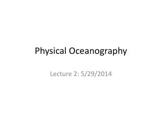 Physical Oceanography