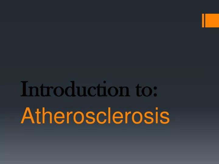 introduction to atherosclerosis