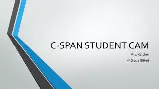 C-SPAN STUDENT CAM