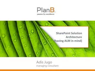 SharePoint Solution Architecture (having ALM in mind)