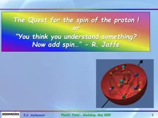 The Quest for the spin of the proton ! or