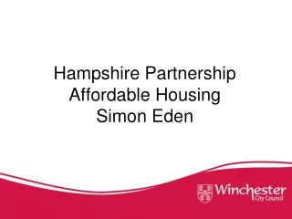 Hampshire Partnership Affordable Housing Simon Eden