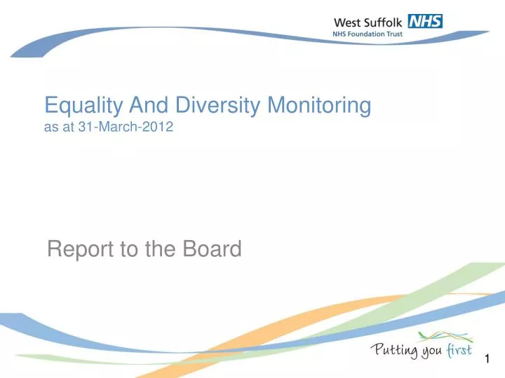equality and diversity monitoring as at 31 march 2012