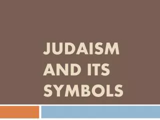 Judaism and its symbols
