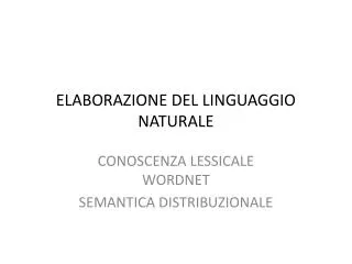 elaborazione del linguaggio naturale