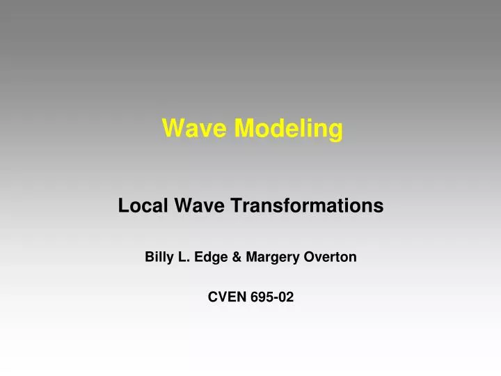 wave modeling