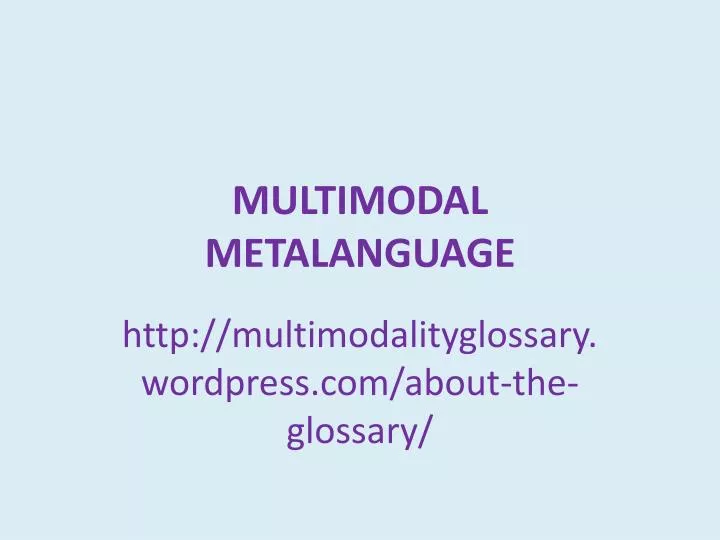multimodal metalanguage