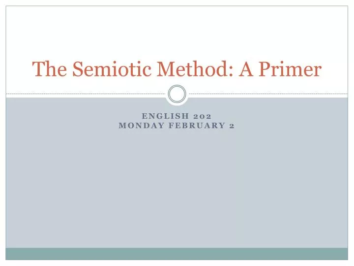 the semiotic method a primer