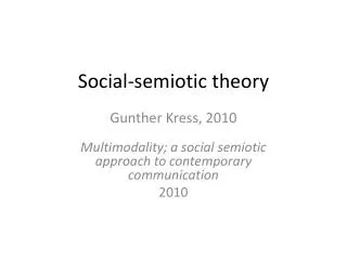 Social-semiotic theory