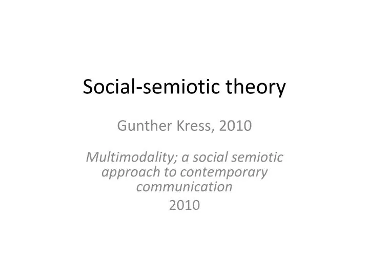 social semiotic theory